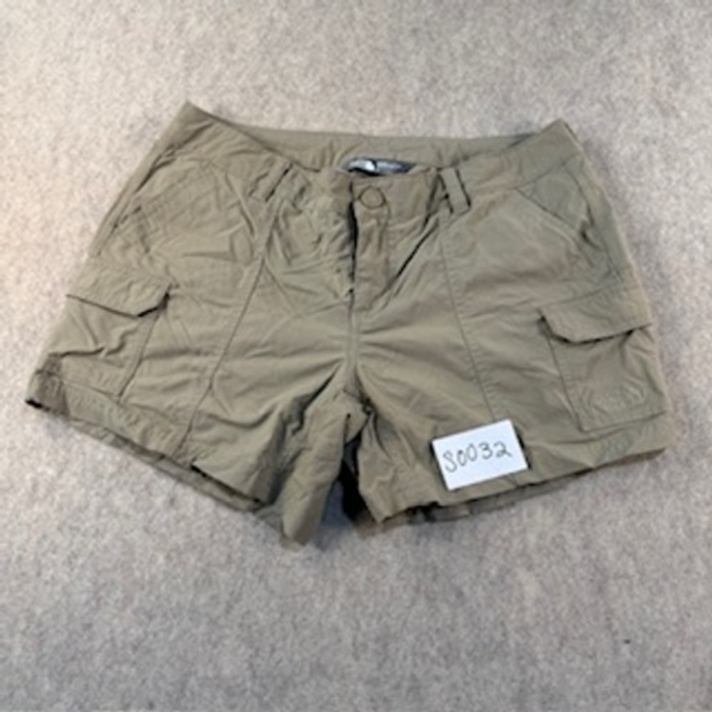 The North Face Womens Cargo Hiking Shorts Tan Khaki Size 6 Nylon‎ Outdoor Trail